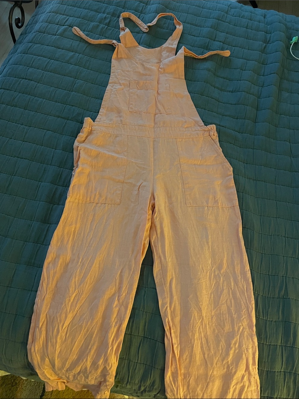 Light Pink Linen Overalls